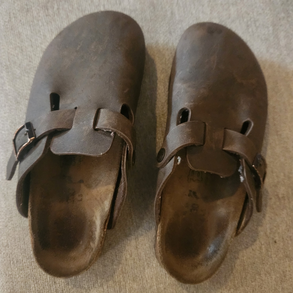 Birkenstock Brown Leather Clogs